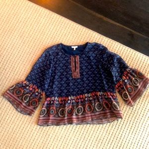 Joie size small 3/4 length sleeve silk top